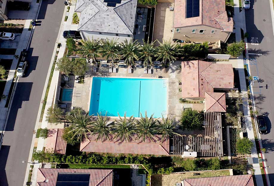 Aerial of Pool in Victoria and Sierra Neighborhoods