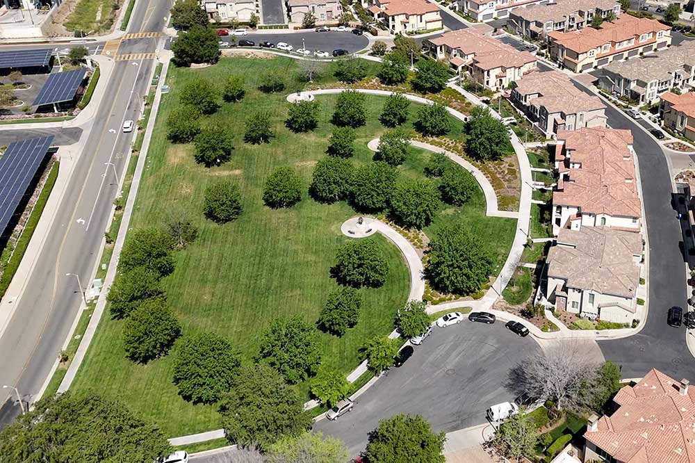 Aerial of Terry Miller Park in Valencia West Creek