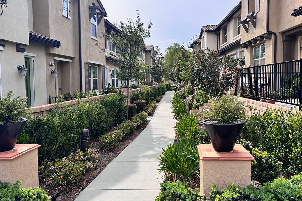 Common Area Walkway in Paloma Condo Neighborhood of West Creek