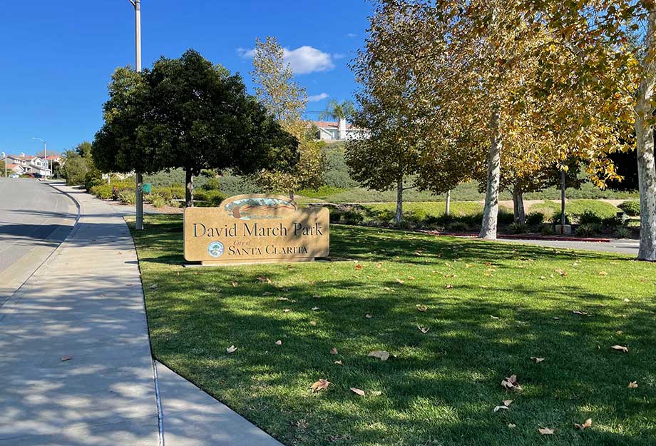 David March Park Sign