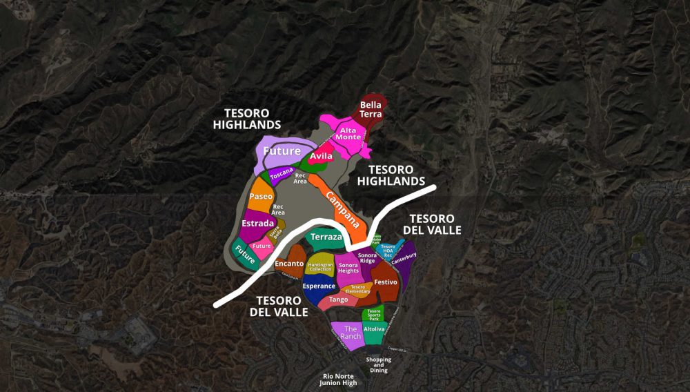 Map of Tesoro Del Valle and Tesoro Highlands