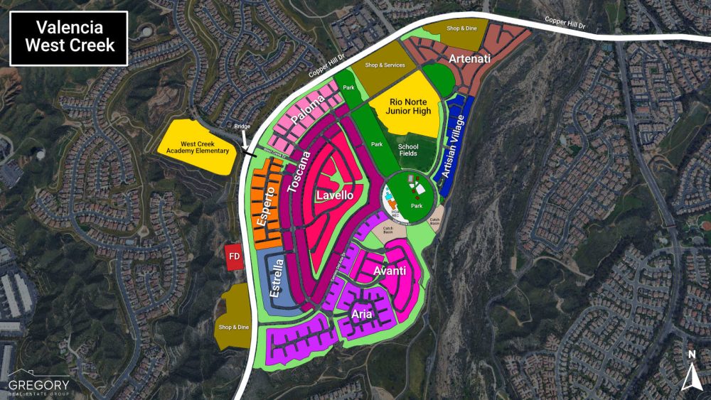 Map of West Creek Community in Valencia CA