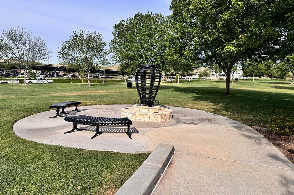 Park Benches in Terry Miller Memorial Park in West Creek of Valencia CA