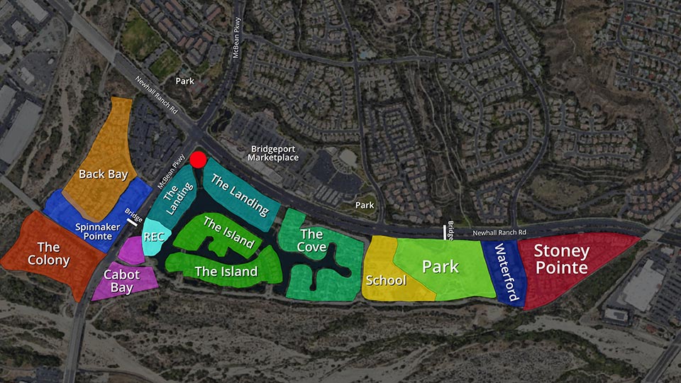 Valencia Bridgeport Subdivision Map