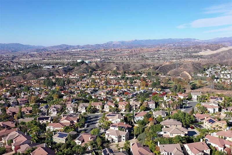 Aerial Shot Looking West from Above Miramonte