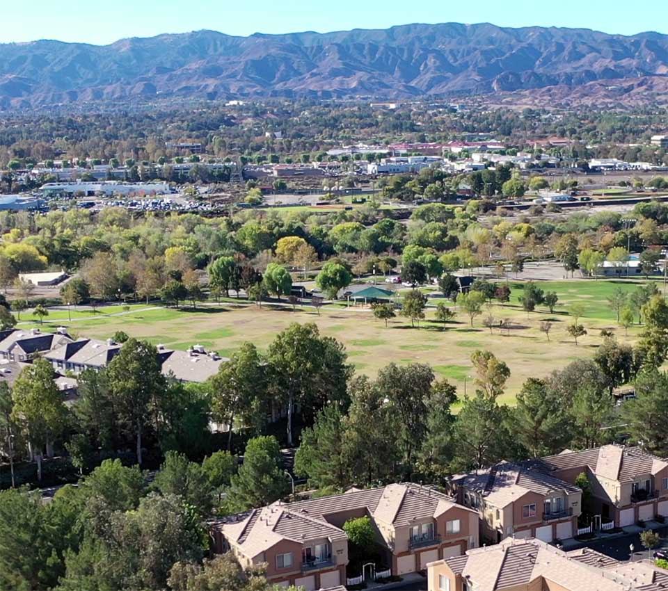 Aerial Shot of Bridgeport Park in Valencia