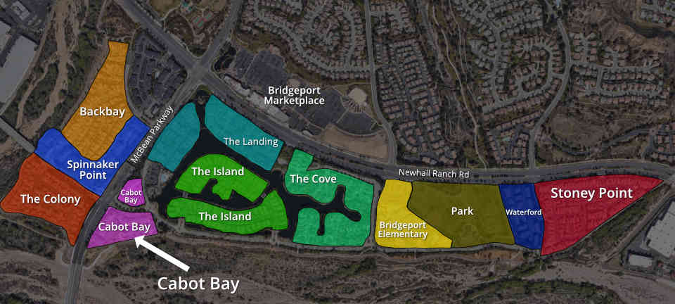 Map of Cabot Bay in Bridgeport of Valencia