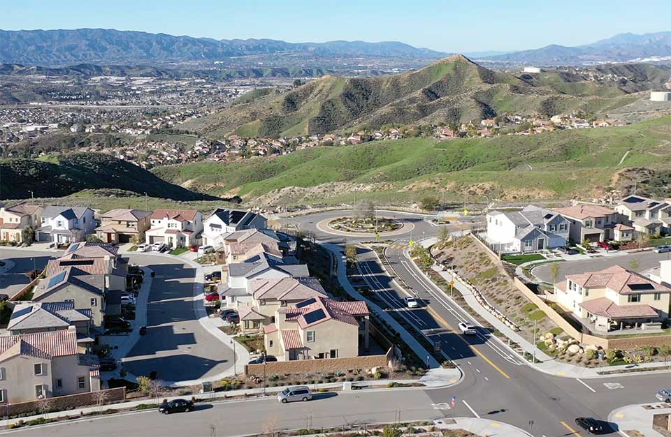 Aerial View of Roundabout in Skyline Community