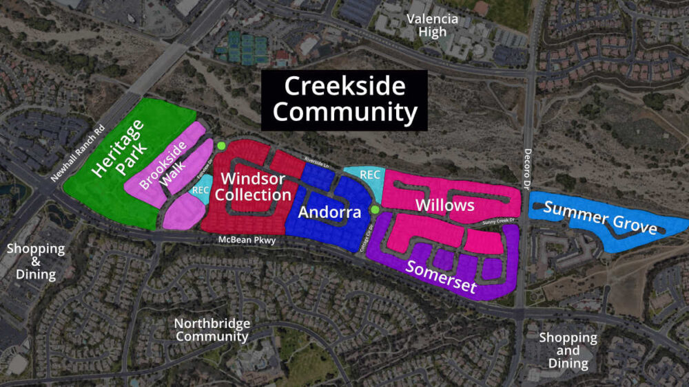 Creekside Neighborhoods on the Map