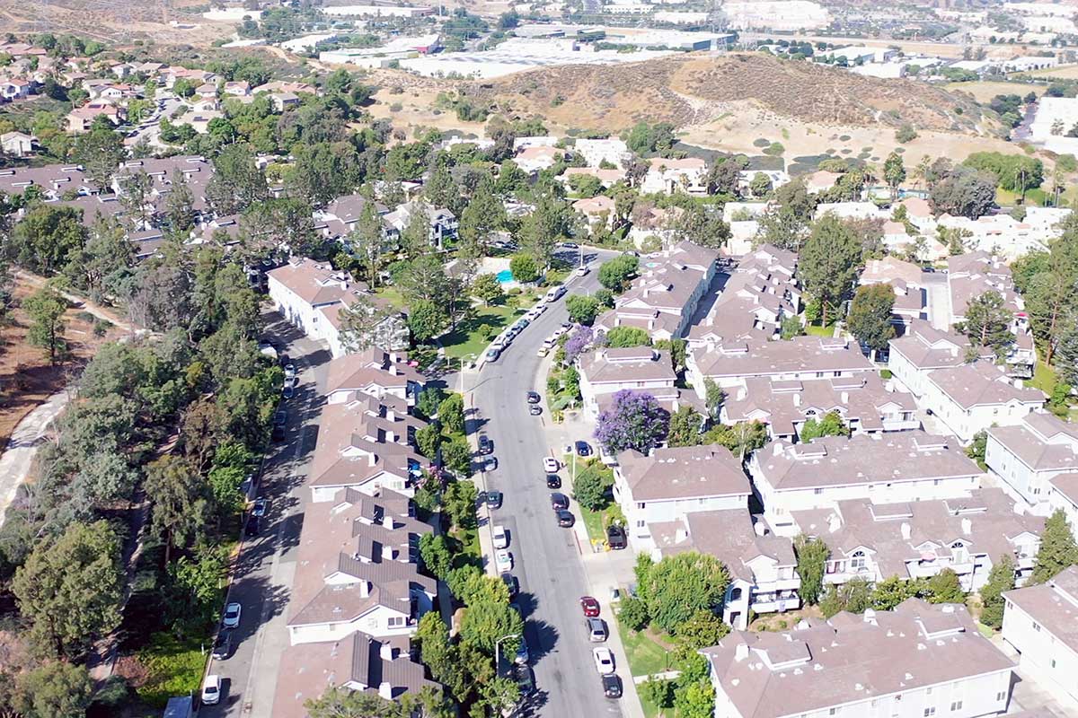Aerial Looking South of Rainbow Glen Dr