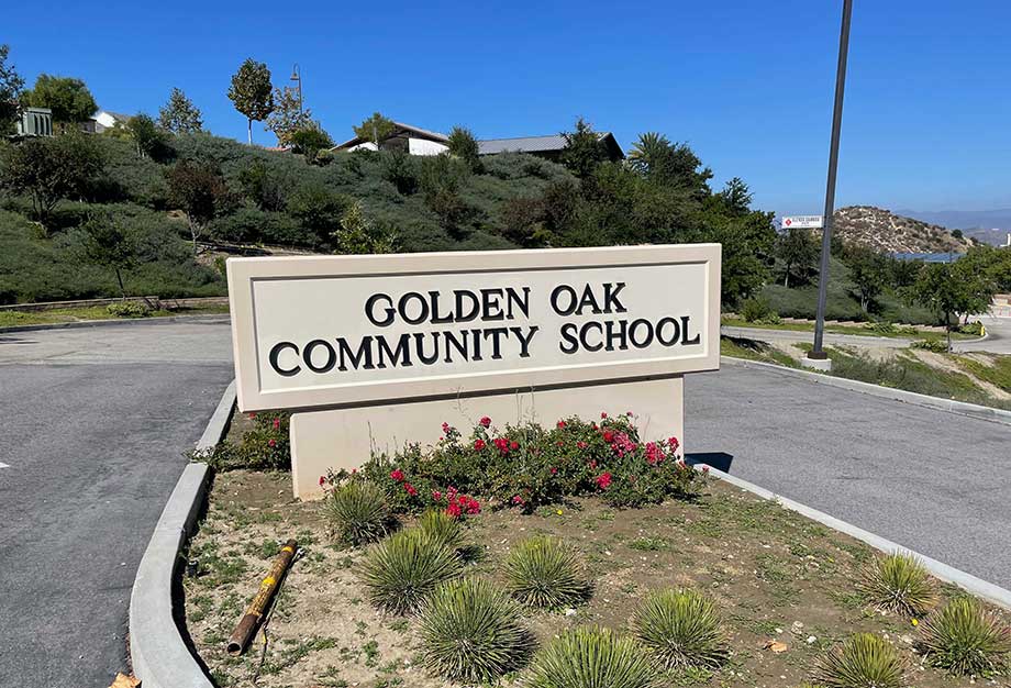 Golden Oak Community School Sign