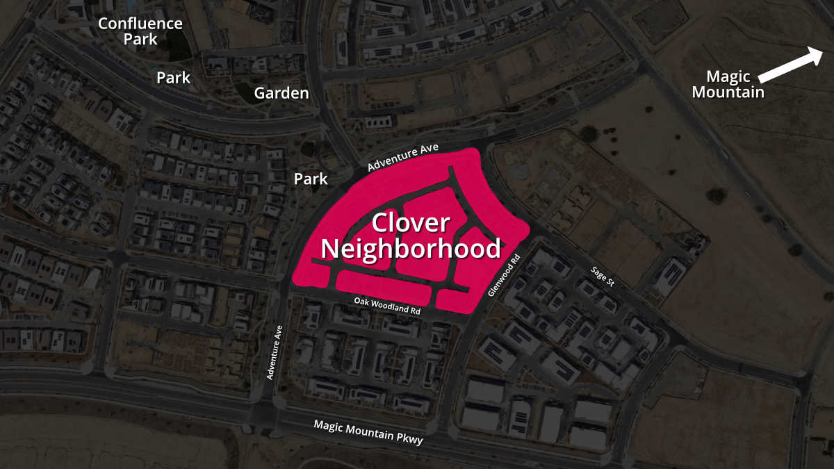 Map of Clover Neighborhood in Valencia CA
