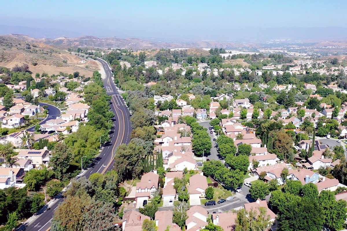 Aerial of Rainbow Glen Drive