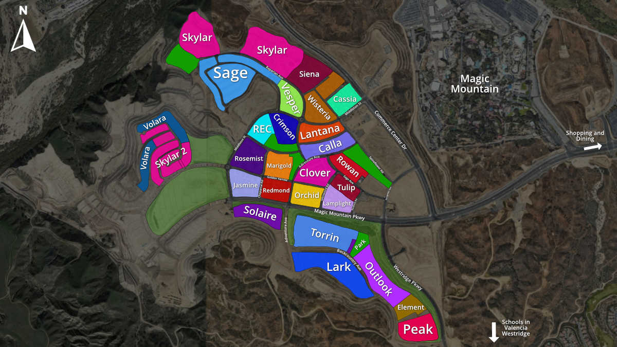 Subdivision Map Fivepoint Valencia CA
