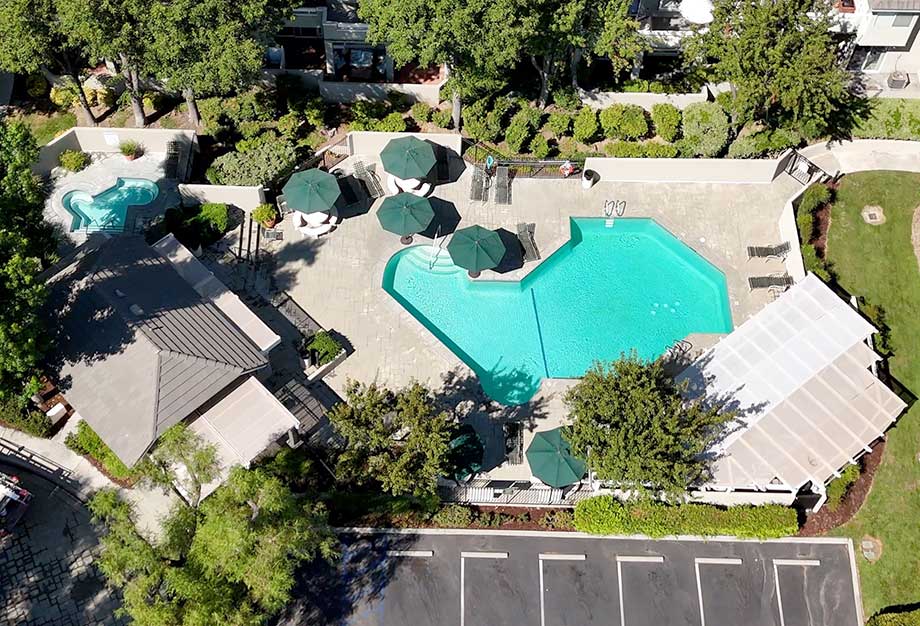 Aerial Viewof Arbor Park HOA Pool and Hot Tub