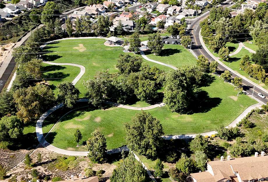 Drone View of Mountain View Park