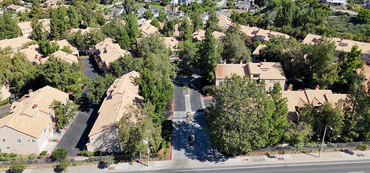 Aerial Shot of Entrance to Mountain View Villas