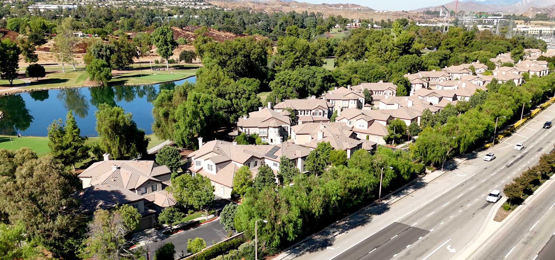 Aerial View of Avignon Townhomes in Valencia CA