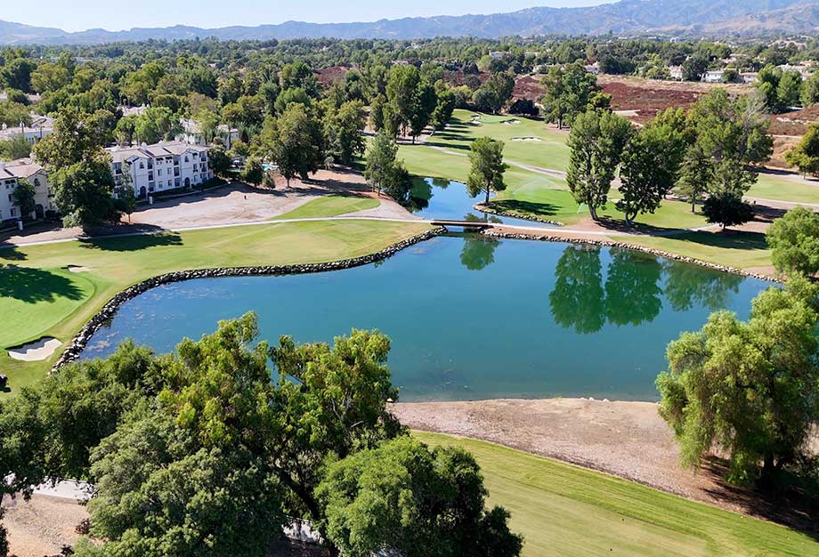 Aerial of Lake on Valencia Country Club Golf Course