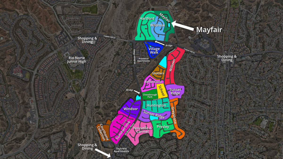 Map of Mayfair Subdivision