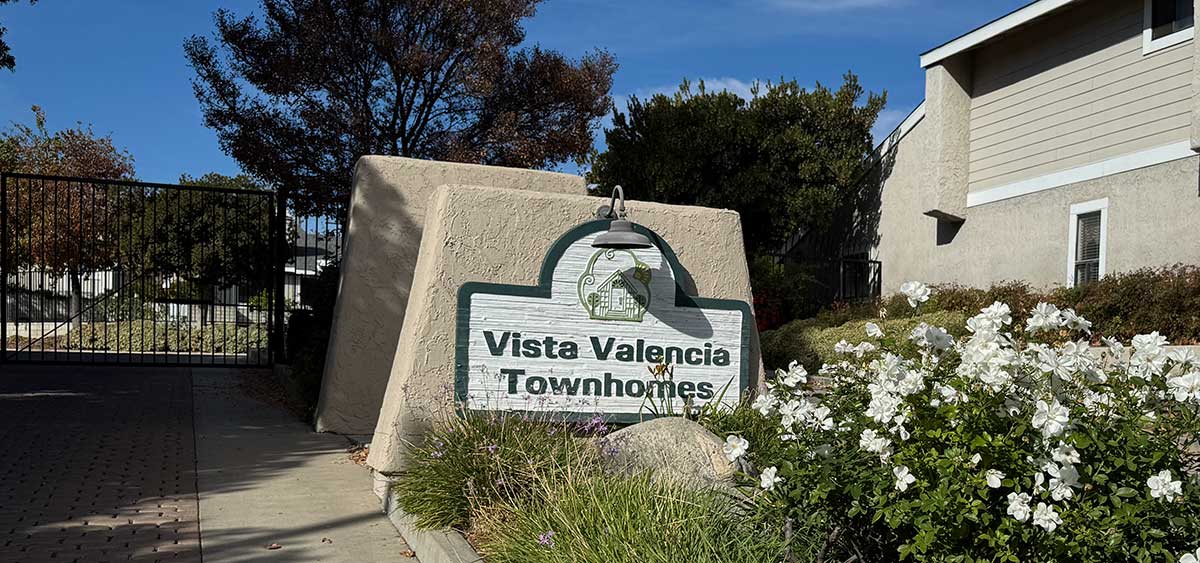 Vista Valencia Townhomes Community Sign