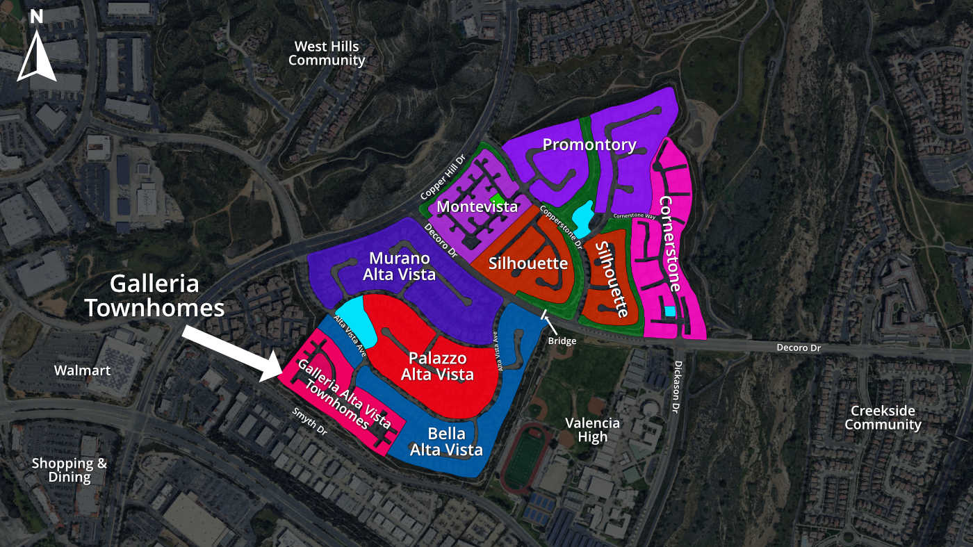 Map of Galleria Townhomes in Alta Vista