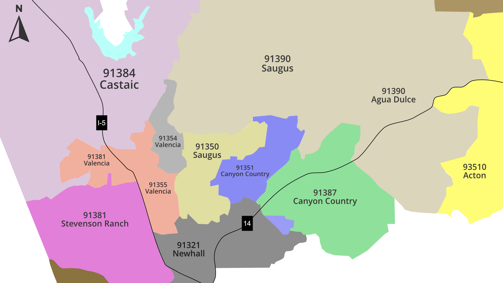 Santa Clarita Zip Code Reference Map