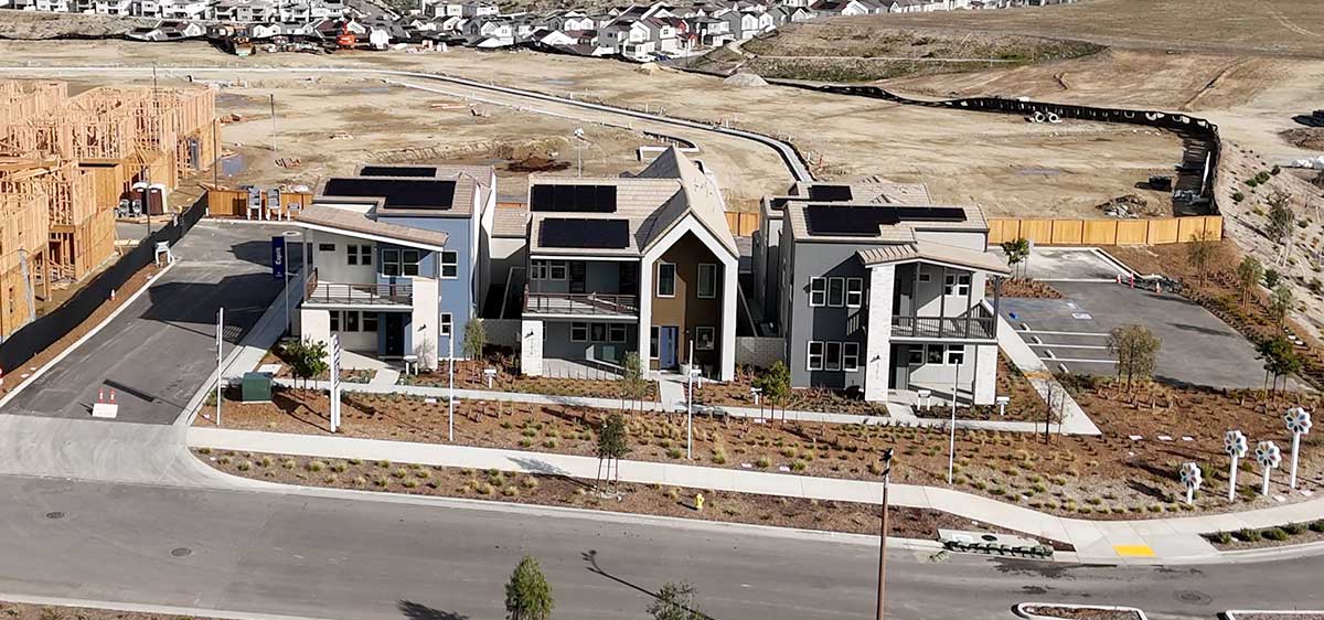 Aerial of Esprit Model Homes in Valencia CA