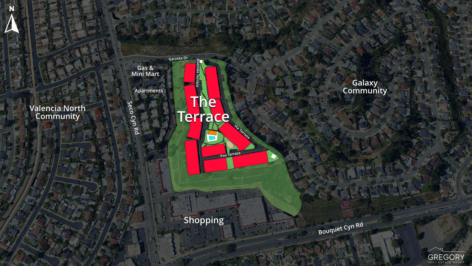 Map of The Terrace Townhome Neighborhood in Santa Clarita