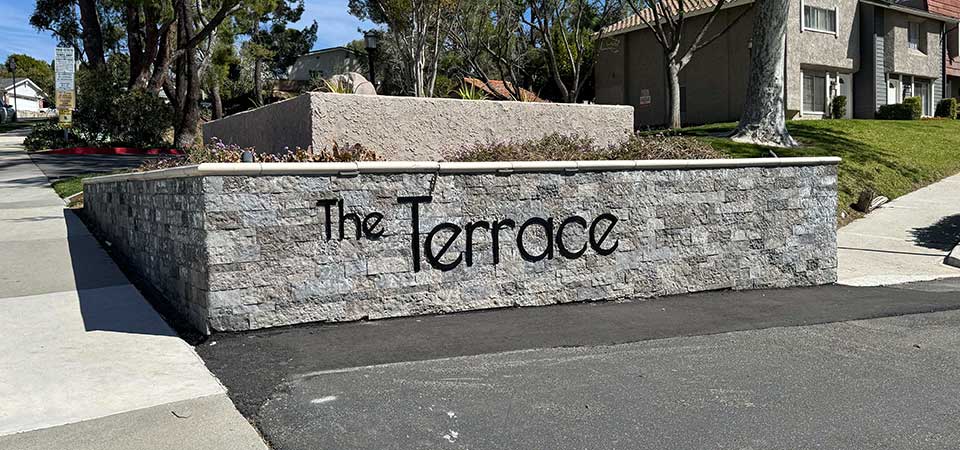 Signage at Entrance to The Terrace