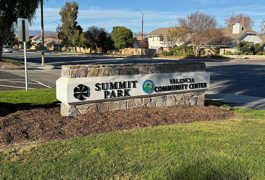 Summit Park and Valencia Community Center Signage