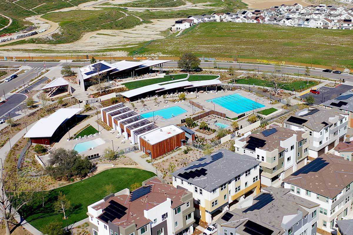 Aerial of HOA Recreation Area in FivePoint Valencia