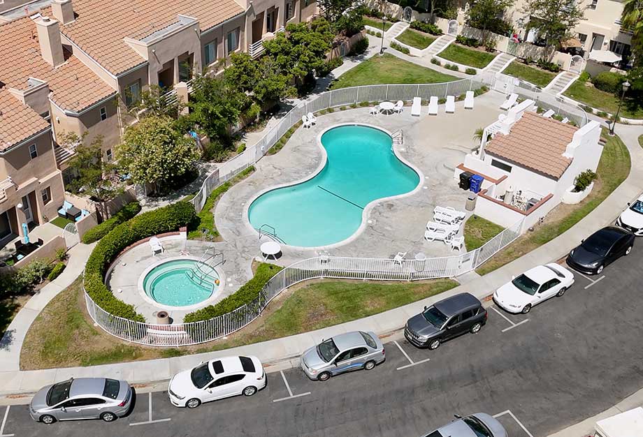 Aerial of Pool and Hot Tub in The Palisades