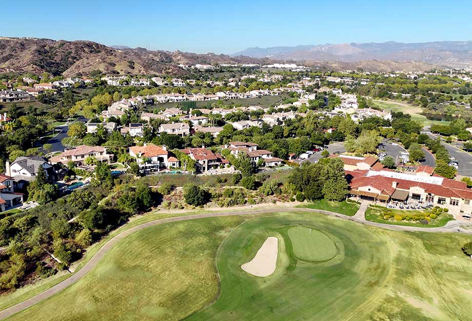 The Oaks Club Clubhouse and Surrounding Homes on Fairways