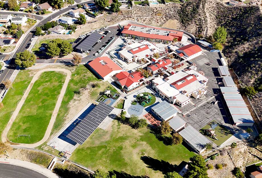 Aerial of Pinetree Community School