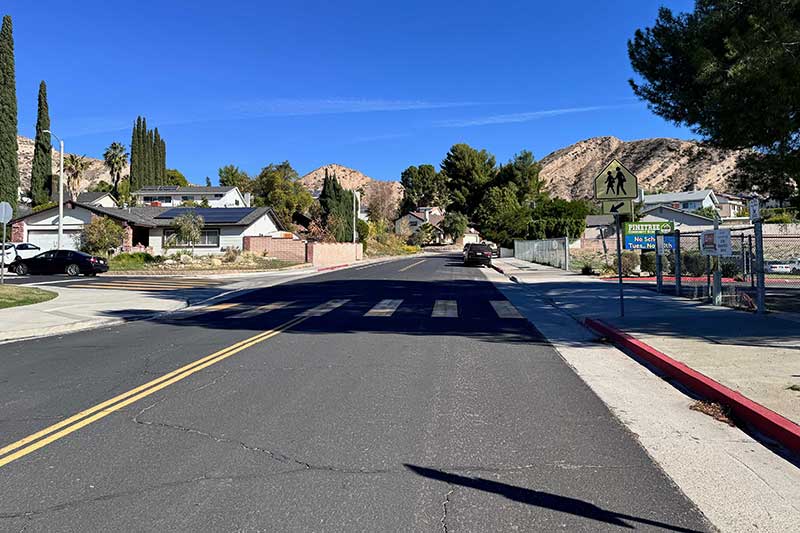 Street in Front of Pinetree Community School