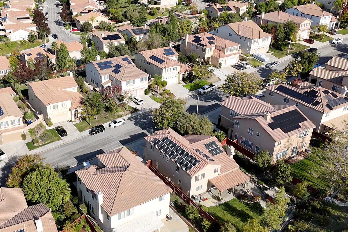 Aerial of Typical Homes in Sunset Heights