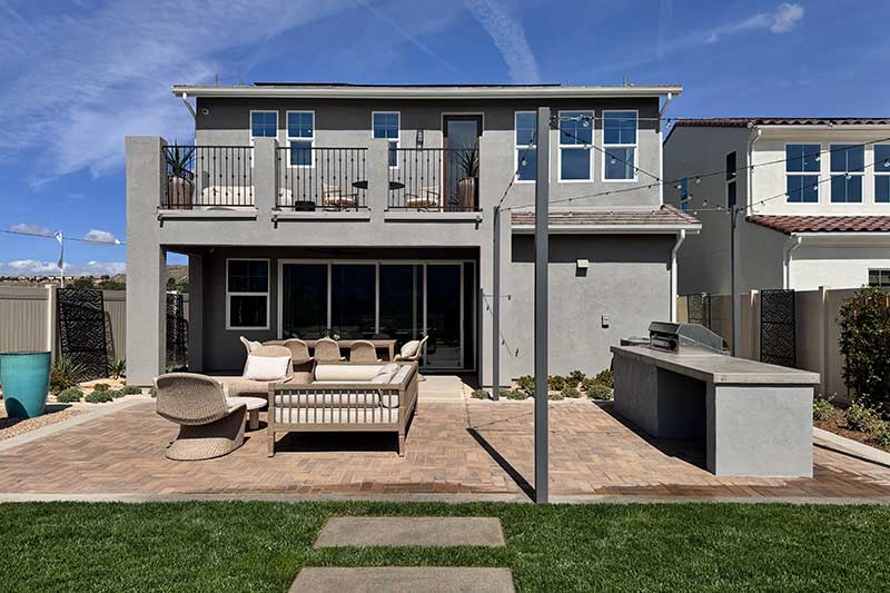 Backyard at Pelona Hills Model Home with Balcony