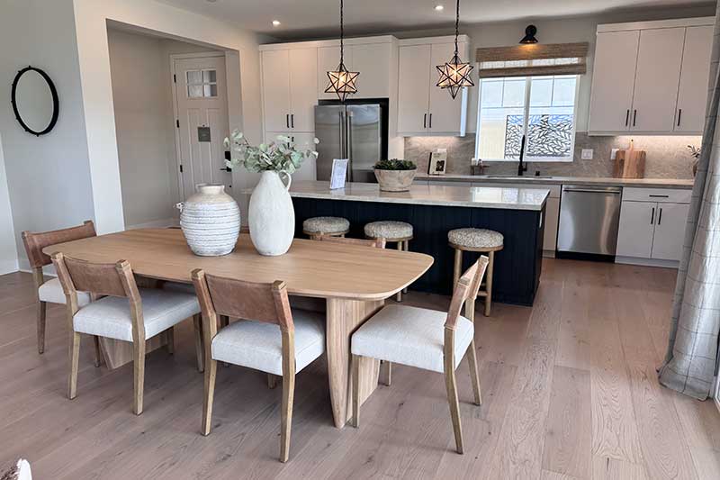 Kitchen and Dining Area in Pelona Hills Model 3BR