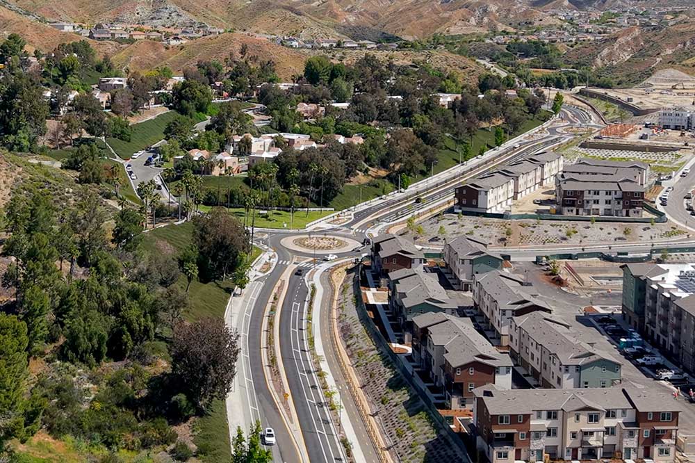 Roundabout on Sand Canyon rd at Entrance to Pelona Hills