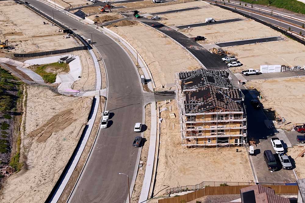 Aerial of Telemark Rd in Valencia CA