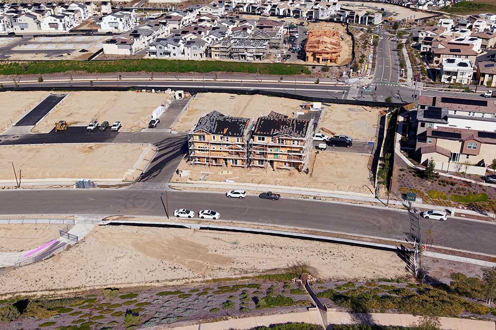 Aerial of Wren Model Homes in Valencia CA