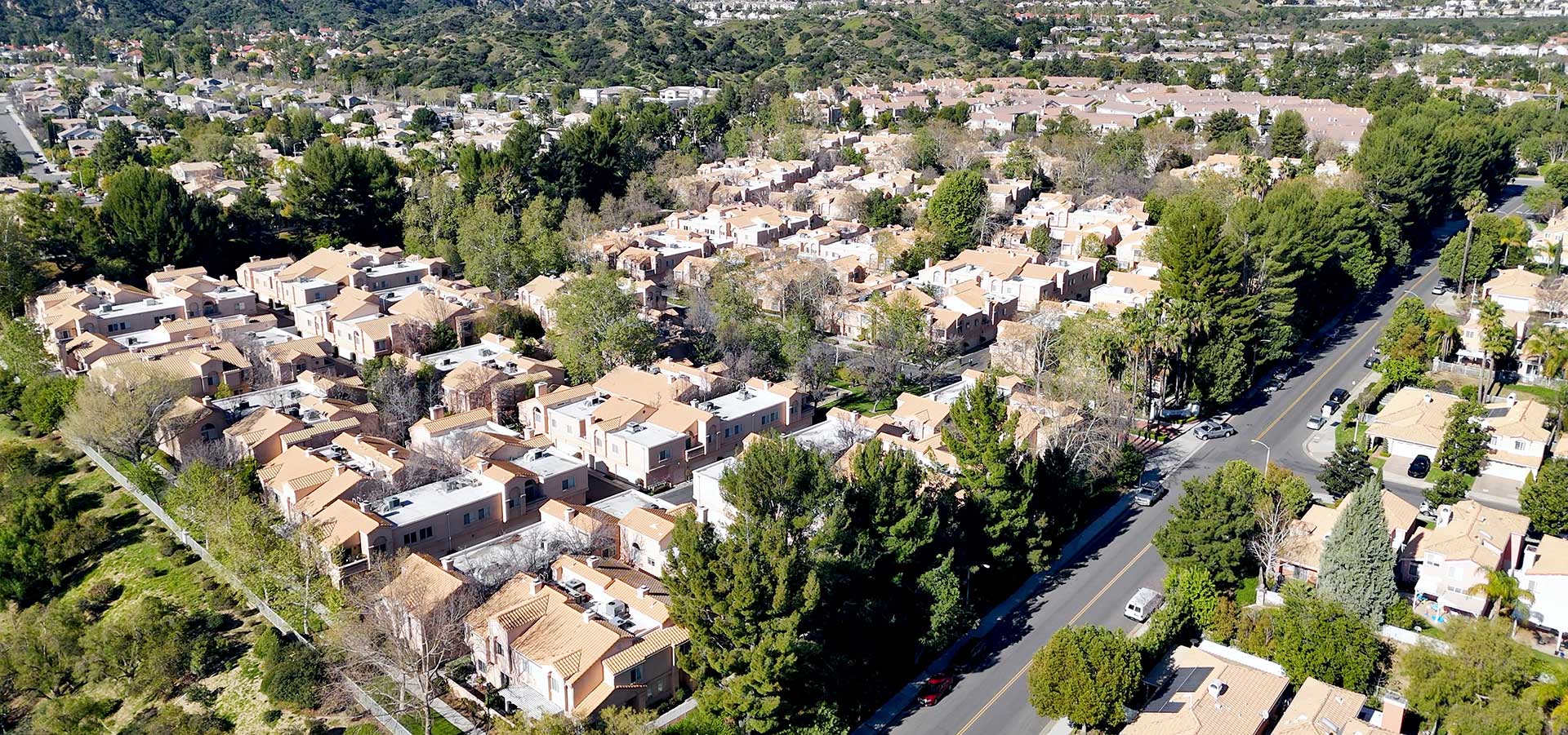 Aerial of the Diamond Head Condo Community in Stevenson Ranch CA