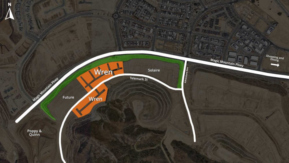 Map of the Wren Subdivision in Valencia, CA