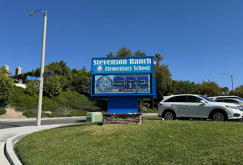 Sign for Stevenson Ranch Elementary School