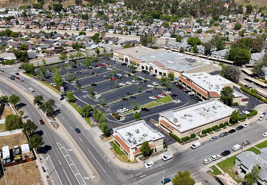 Aerial Shot of the Bouquet Canyon Plaza