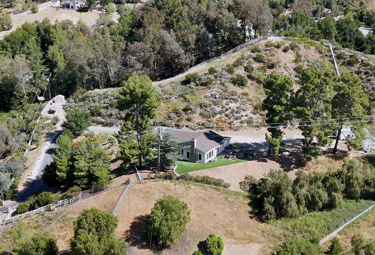 Aerial View of Home and Property in Hasley Canyon