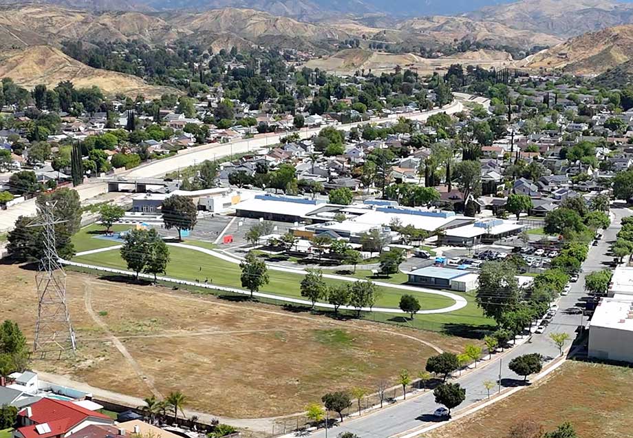 Aerial View of Rosedell Elementary School in Santa Clarita