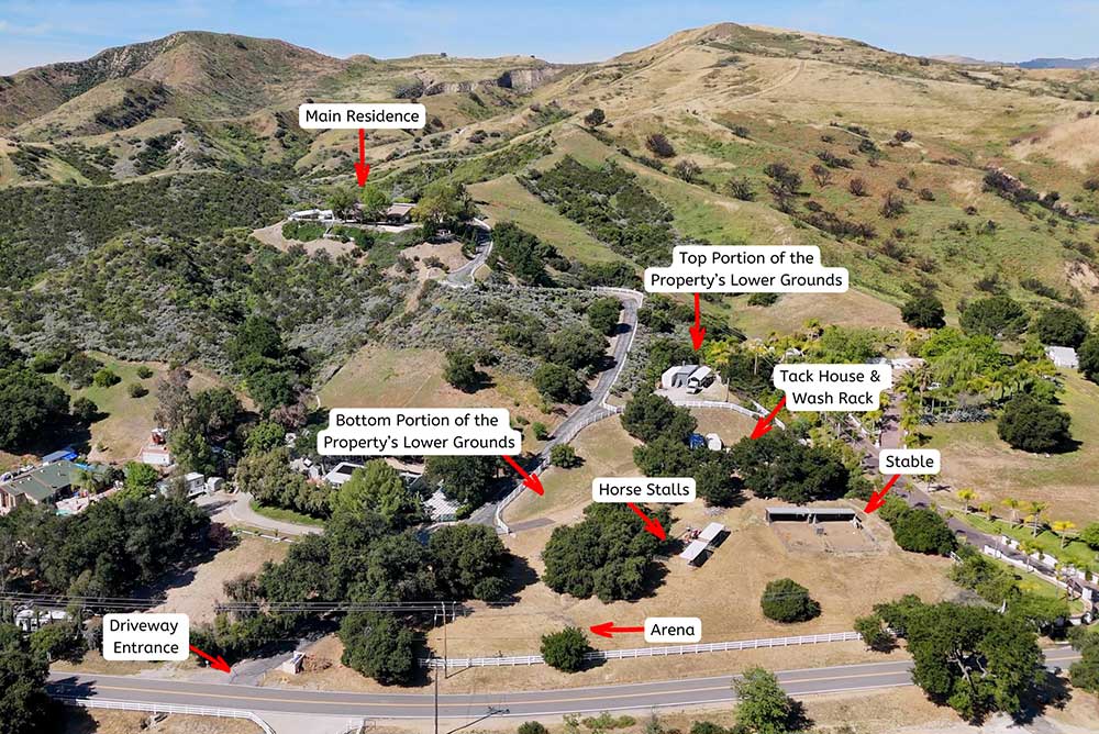 Aerial View of property with Reference Points