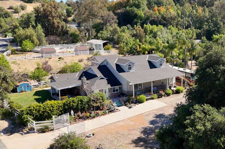 Aerial of Country Home in Hasley Canyon